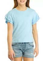 Girls 7-16 Ruffle Sleeve T-Shirt