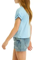 Girls 7-16 Ruffle Sleeve T-Shirt