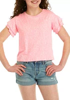 Girls 7-16 Ruffle Sleeve T-Shirt