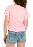Girls 7-16 Ruffle Sleeve T-Shirt
