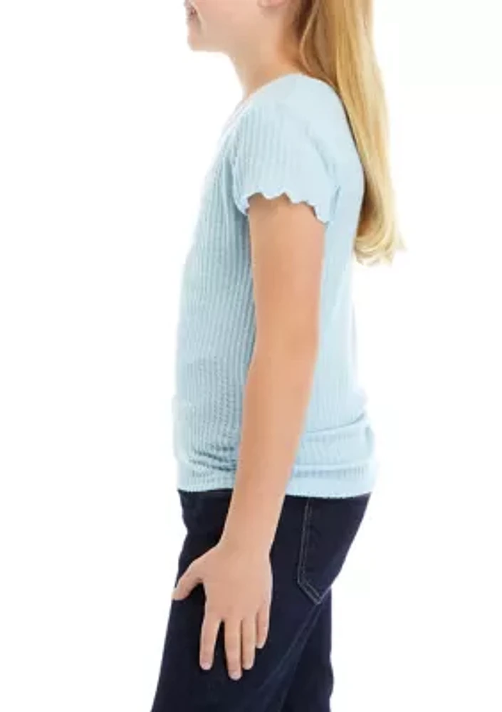 Girls 7-16 Waffle Knit T-Shirt