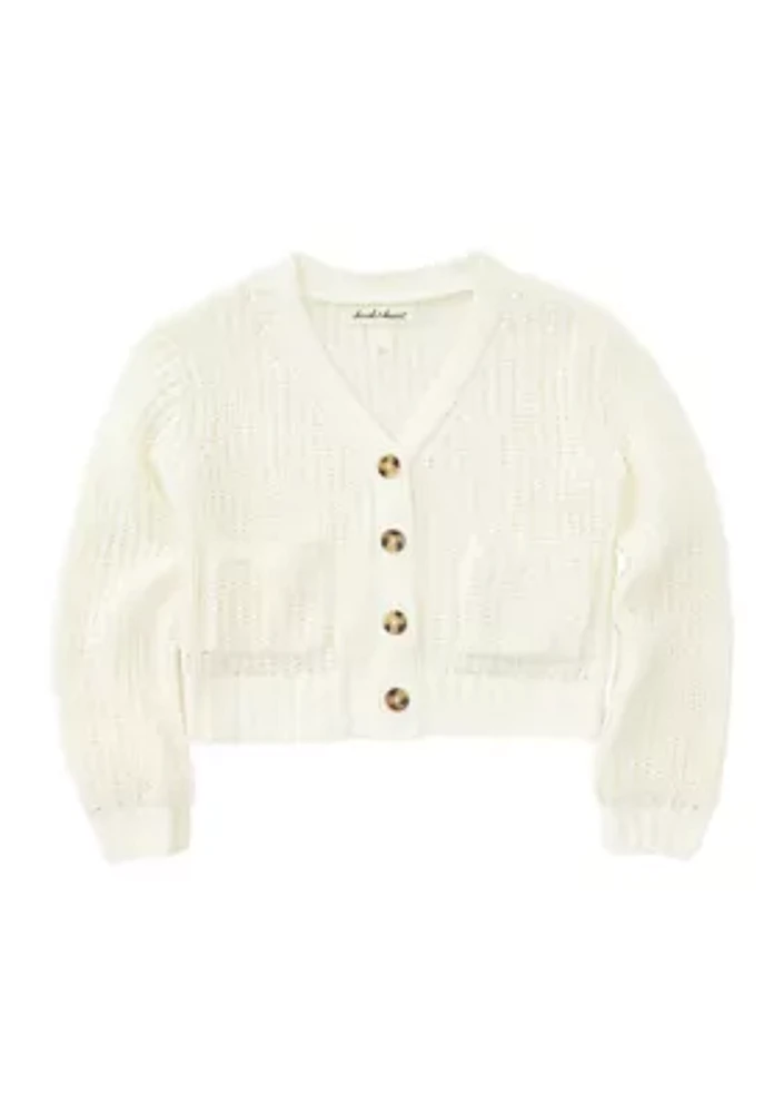 Girls 4-6x Solid Knit Cardigan