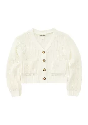 Girls 4-6x Solid Knit Cardigan