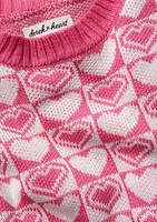 Girls 4-6x Groovy Heart Printed Sweater