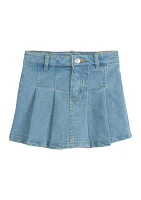 Girls 4-6x Pleated Denim Skirt