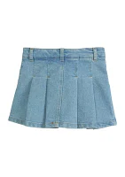 Girls 4-6x Pleated Denim Skirt