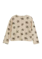 Girls 4-6x Relaxed Brushed Waffle Long Sleeve Top