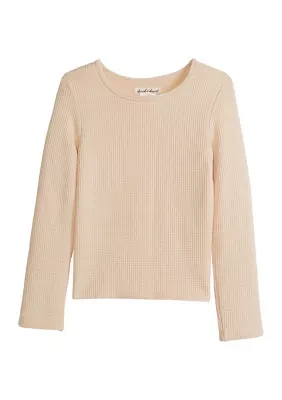 Girls 4-6x Seamless Waffle Knit Top