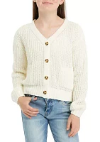 Girls 7-16 Solid Cardigan