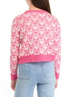 Girls 7-16 Groovy Heart Printed Sweater