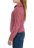 Girls 7-16 1/4 Zip Cable Knit Pullover