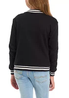 Girls 7-16 French Terry Varsity Bomber Jacket