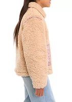 Girls 7-16 Sherpa Jacket with Printed Pockets