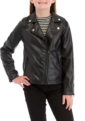 Girls 7-16 Pleather Moto Jacket