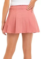 Girls 7-16 Pleated Denim Skirt