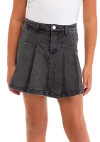 Girls 7-16 Pleated Denim Skirt