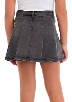 Girls 7-16 Pleated Denim Skirt