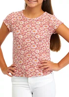 Girls 7-16 Brushed Waffle Short Sleeve Top