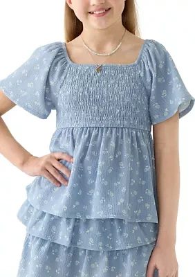 Girls 7-16 Printed Rib Knit Top