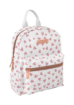 Heart White Pink Mini Backpack