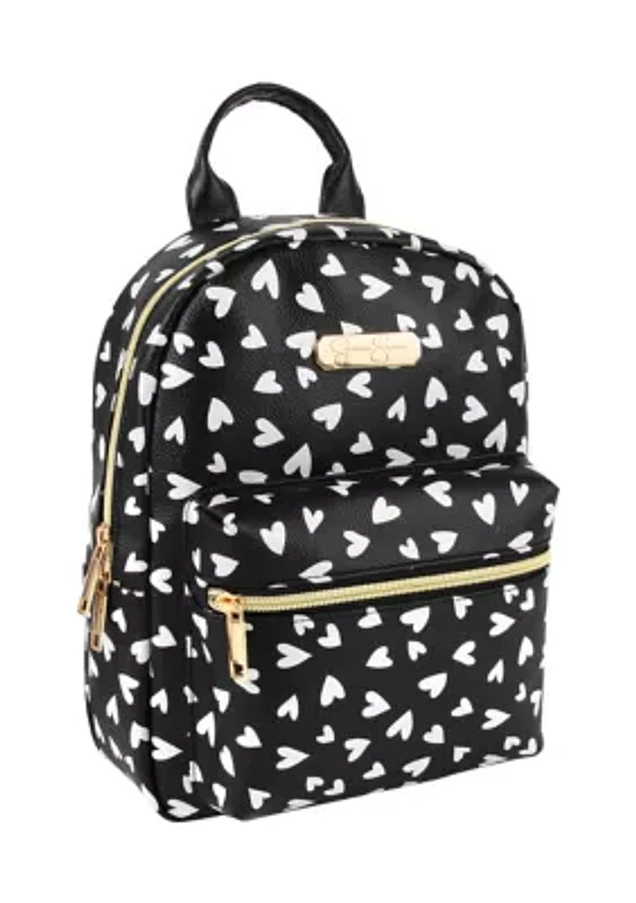 Mini Hearts Printed Backpack