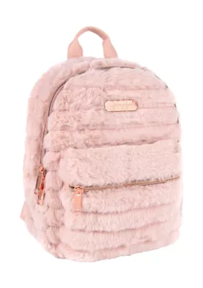 Quilted Faux Fur Mini Backpack