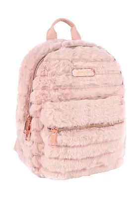 Quilted Faux Fur Mini Backpack