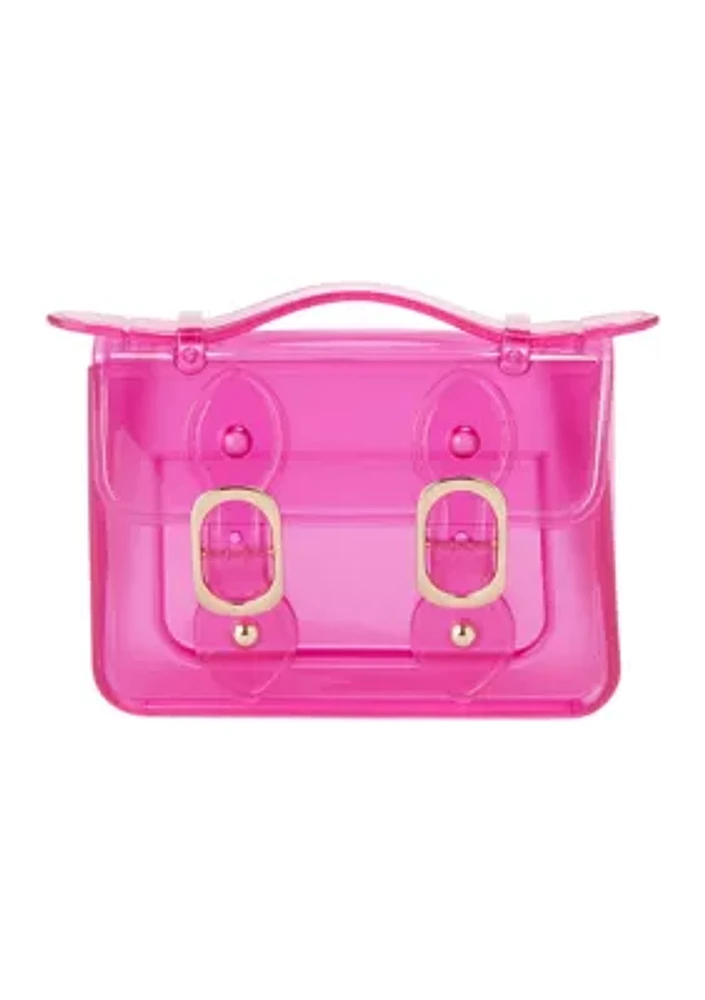 Girls Transparent Jelly Small Messenger Bag with Removable Crossbody Chain