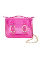 Girls Transparent Jelly Small Messenger Bag with Removable Crossbody Chain