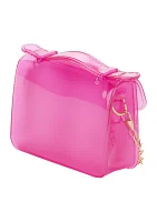 Girls Transparent Jelly Small Messenger Bag with Removable Crossbody Chain