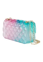 Transparent Quilted Texture Jelly Bag with Chain