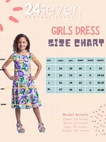 Girls Colorful Floral Sleeveless With Pockets Short Dress