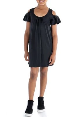 Girls Pleated Cold Shoulder Summer Dress