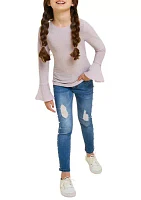 Girls 7-16 Glittery Long Sleeve Top