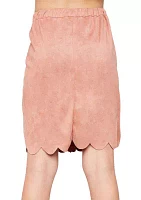 Girls 7-16 Scalloped Hem Faux Suede Skirt