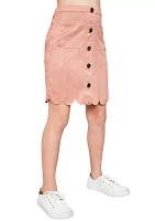 Girls 7-16 Scalloped Hem Faux Suede Skirt