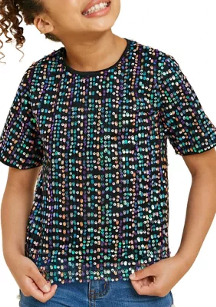 Girls 7-16 Sequin Top