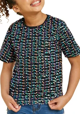 Girls 7-16 Sequin Top