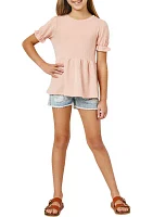 Girls 7-16 Criss Cross Back Knit Top