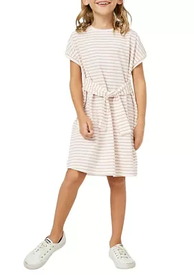 Girls 7-16 Tie Waist Stripe T-Shirt Dress