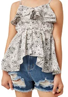 Girls 4-6x Floral Print Peplum Tank Top