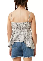 Girls 4-6x Floral Print Peplum Tank Top