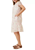 Girls 7-16 Floral Eyelet Lace Tiered Dress