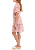 Girls 7-16 Ditsy Floral Ruffle Detail Dress