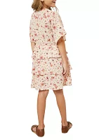 Girls 7-16 Floral Printed Tiered Dress