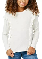 Girls 7-16 Marled Ribbed Knit Top