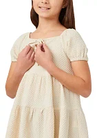 Girls 7-16 Textureed Puff Sleeve Top