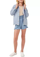 Girls 7-16 Smocked Waist Ruffle Shorts