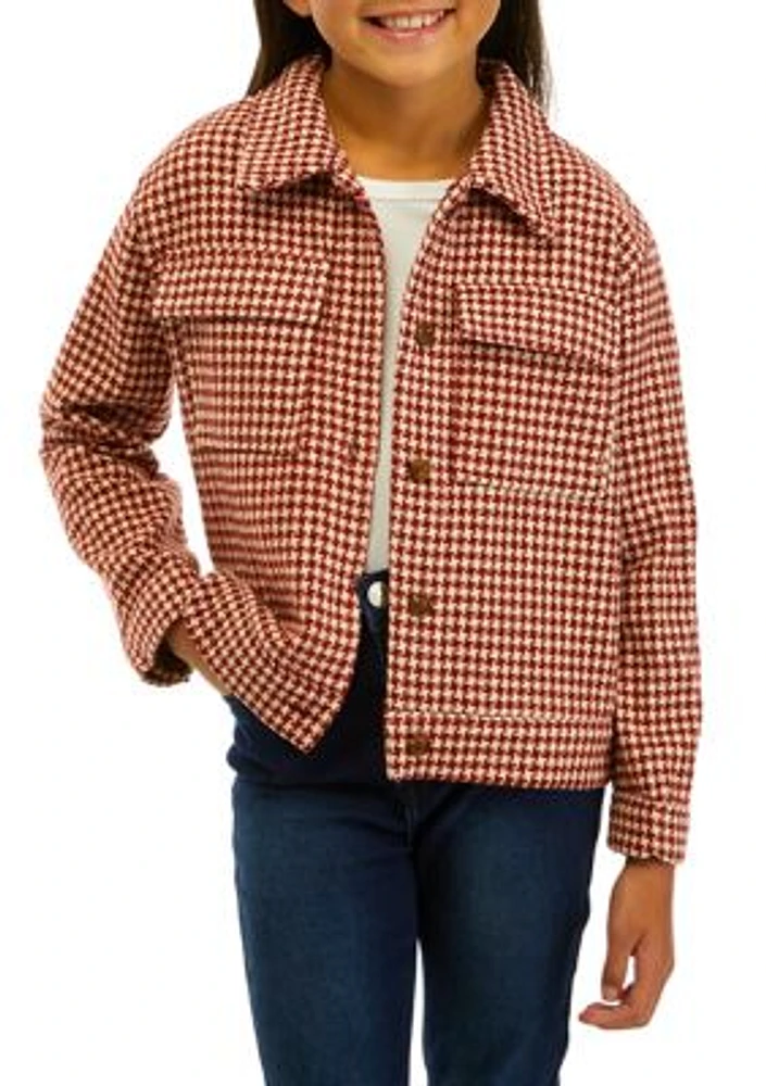 Girls 7-16 Houndstooth Jacket