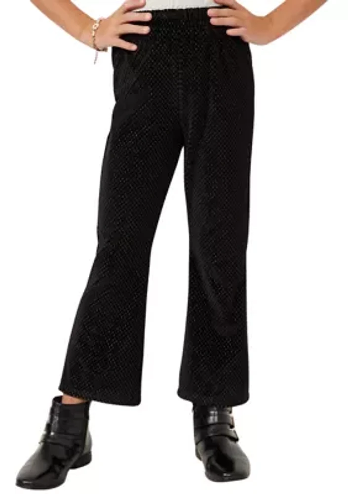 Girls 7-16 Textured Velvet Wide Leg Pants